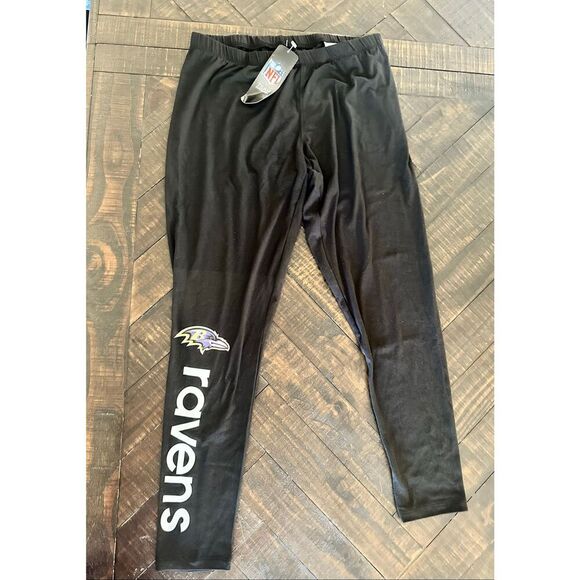 NFL Ravens Cropped Black Game Day Leggings Size Medium New - Picture 1 of 3